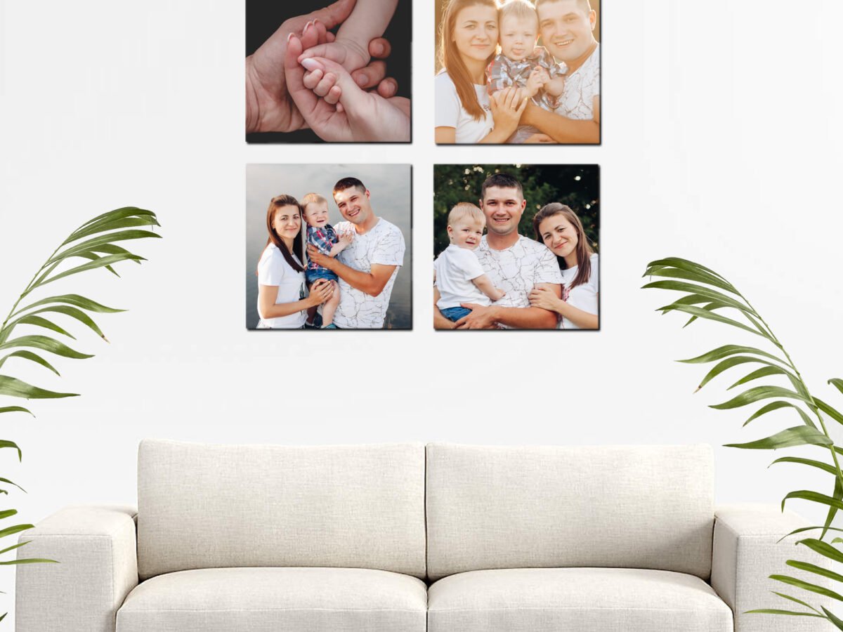 Wall Display Canvas Photo Prints 4 Square Design